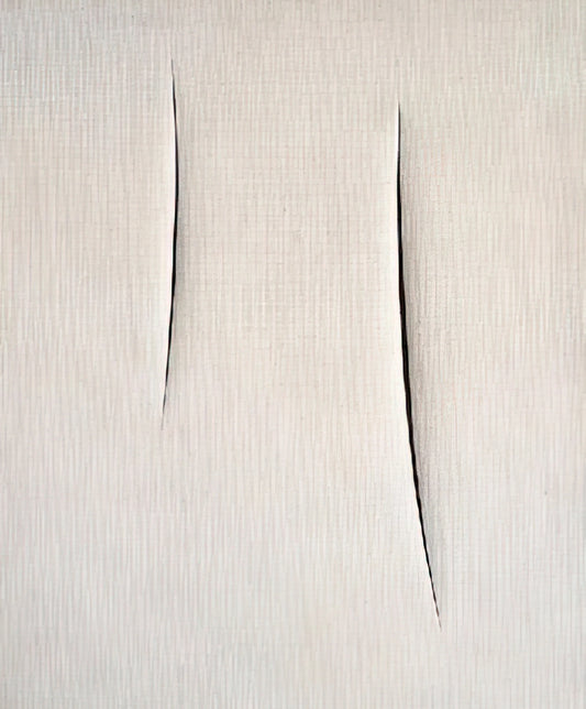 Lucio Fontana on the Threshold: Piercing the Canvas, Redefining Space - Concept Spatiale - 1959 by Lucio Fontana