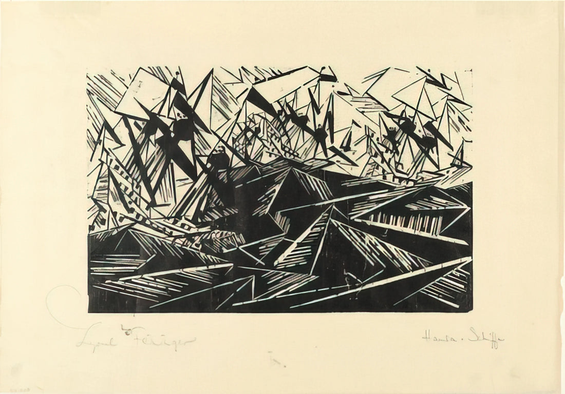 Lyonel Feininger Art: The Cubist Visionary Who Transformed Modernism - HANSEATIC SHIPS HANSASCHIFFE 1919 by Lyonel Feininger