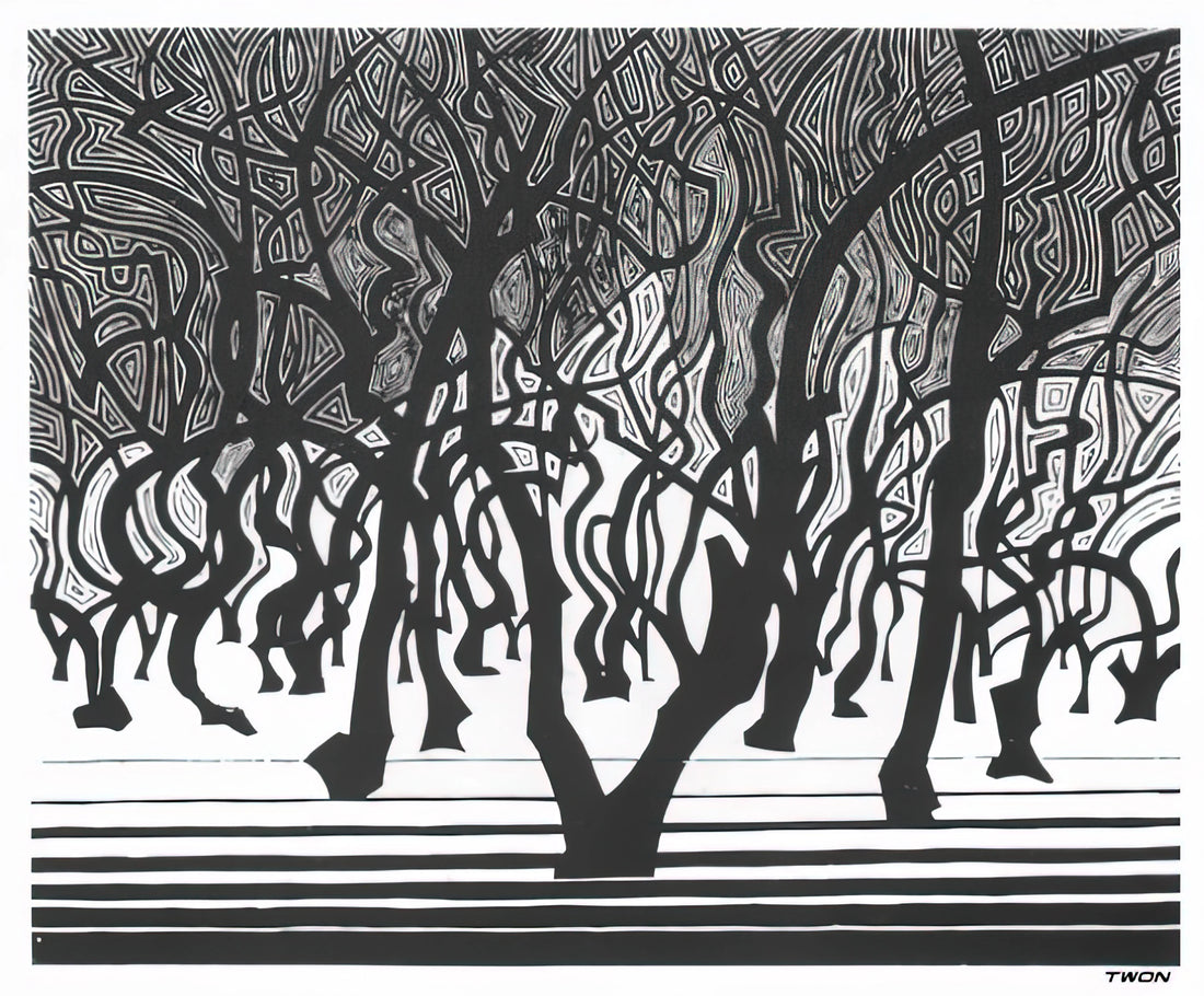 M.C. Escher Lithographs: The Art of Impossible Realities - WOODS NEAR MENTON by MC Escher