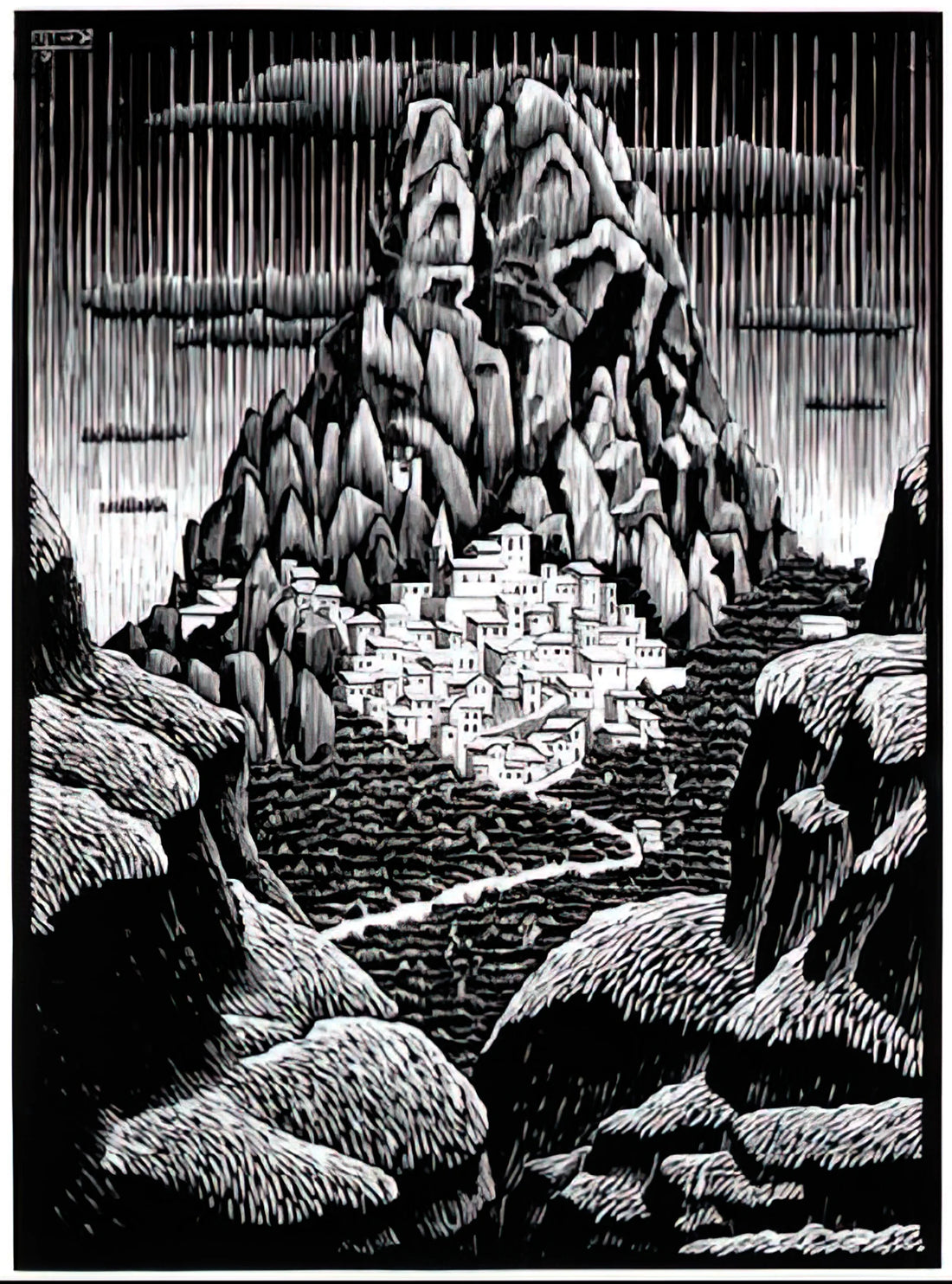 M.C. Escher Poster on Amazon: A Collector's Guide to Art Prints and Authenticity - PENTEDATTIO CALABRIA JANUARY 1930 1930 by MC Escher