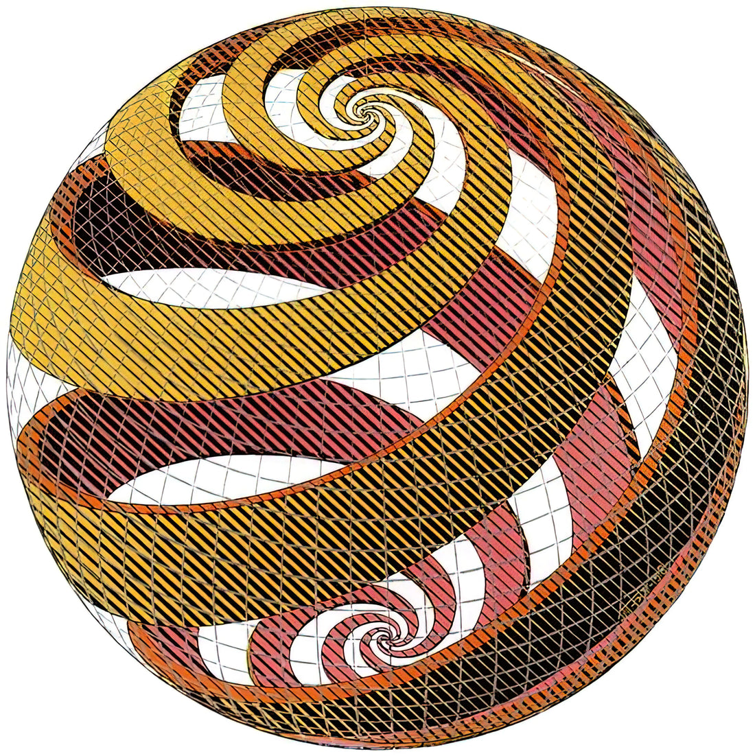 M.C. Escher: The Master of Mathematical Art and Visual Paradox - SPHERE SPIRALS by MC Escher