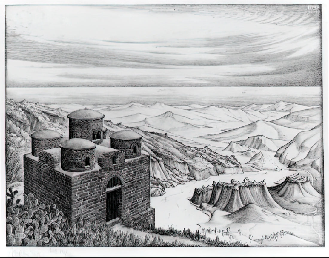 MC Escher Illustrations: The Mind-Bending World of Mathematical Artistry - CATTOLICA OF STILO CALABRIA 1930 by MC Escher