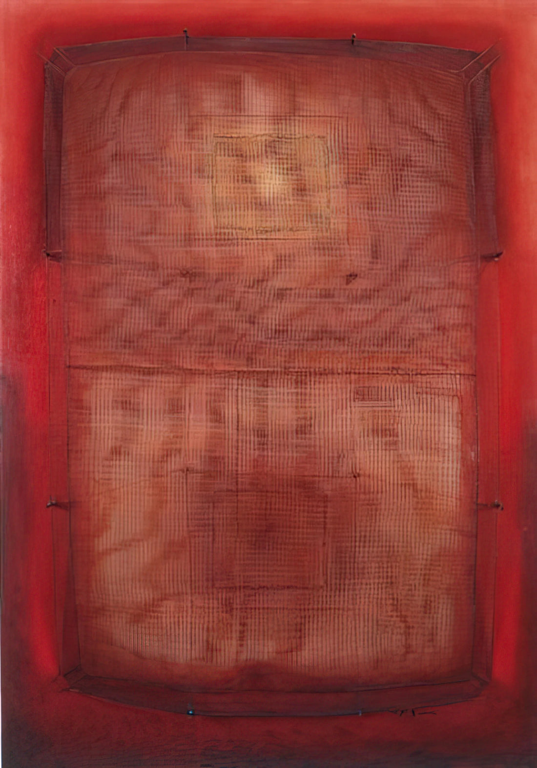 Manuel Rivera: The Spanish Master of Abstract Spatialism and Metallic Labyrinths - Espejo del sol - 1966 by Manuel Rivera