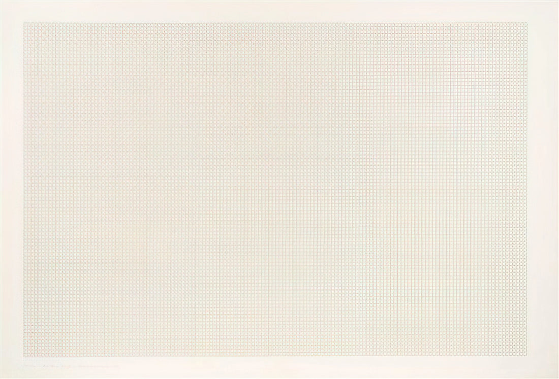 Mark Lancaster's Brushed Aluminum Print: A Modernist Masterpiece in Metallic Art - Fourths - 1969 by Mark Lancaster