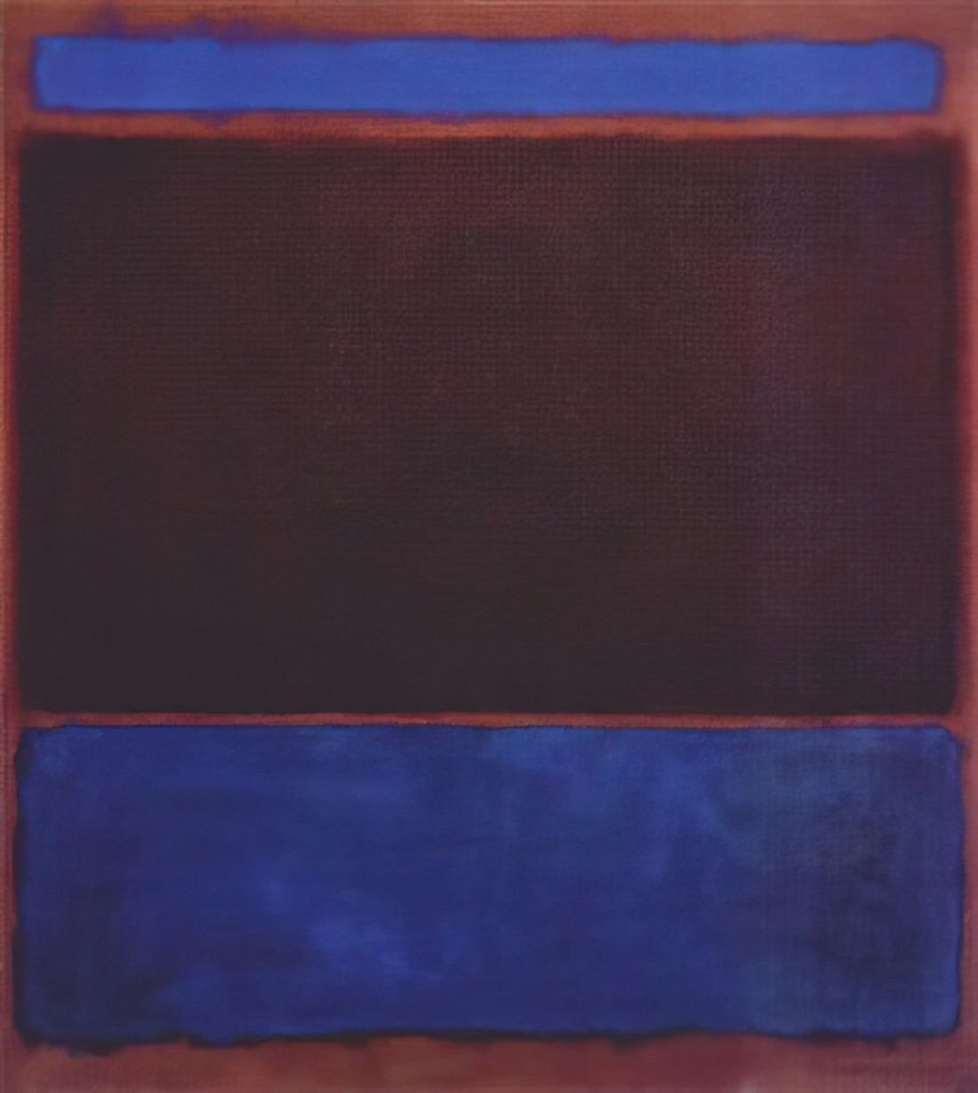 Mark Rothko Gallery: A Curator's Guide to the Artist's Transformative Color Fields - No. 3 Bright Blue, Brown, Dark Blue on Wine - 1962 by Mark Rothko