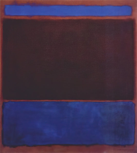 Mark Rothko Gallery: A Curator's Guide to the Artist's Transformative Color Fields - No. 3 Bright Blue, Brown, Dark Blue on Wine - 1962 by Mark Rothko