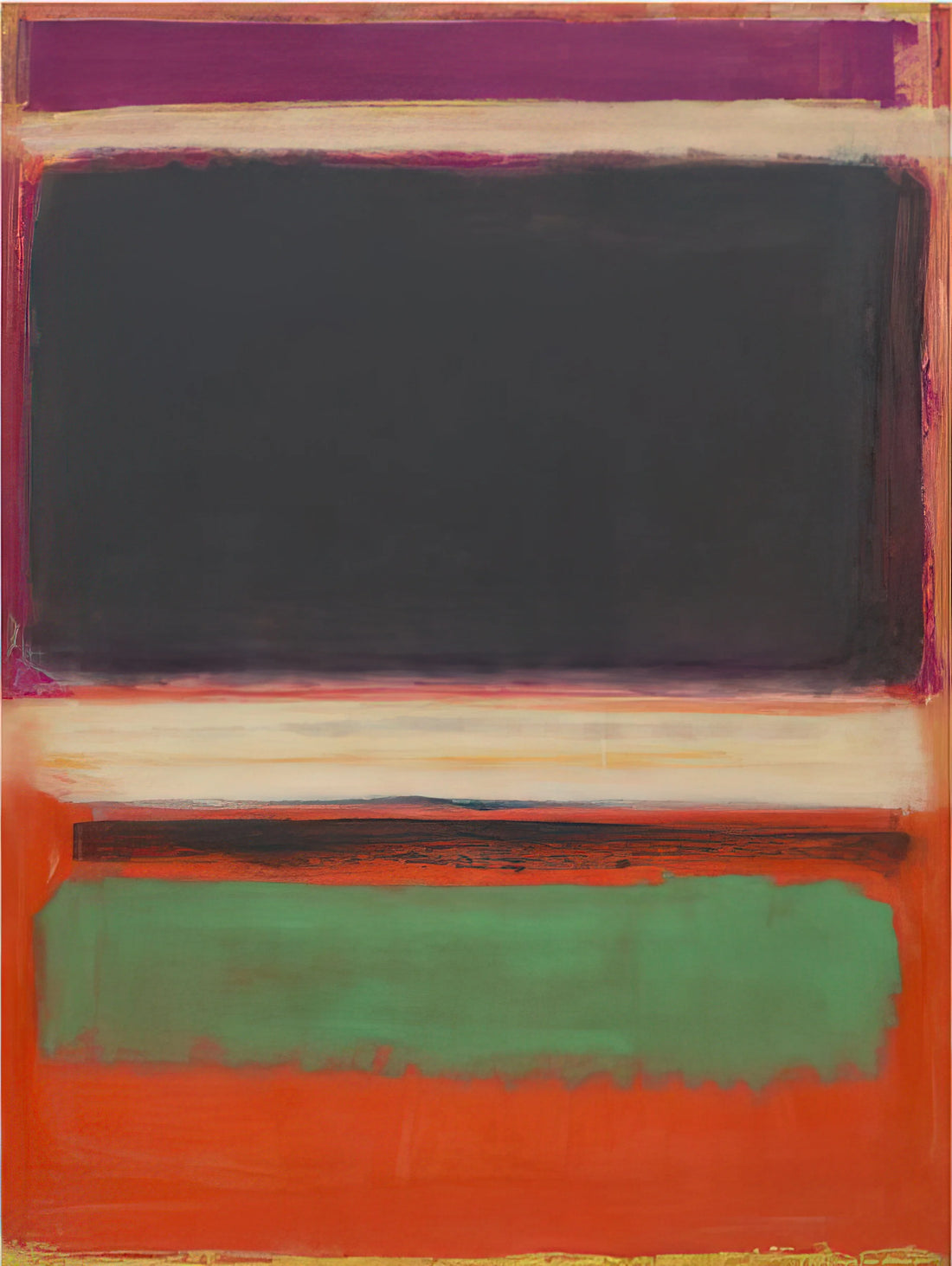 Mark Rothko No. 13: A Deep Dive into the Artist's Signature Multiform Masterpiece - No.3No.13 Magenta, Black, Green on Orange - 1949 by Mark Rothko