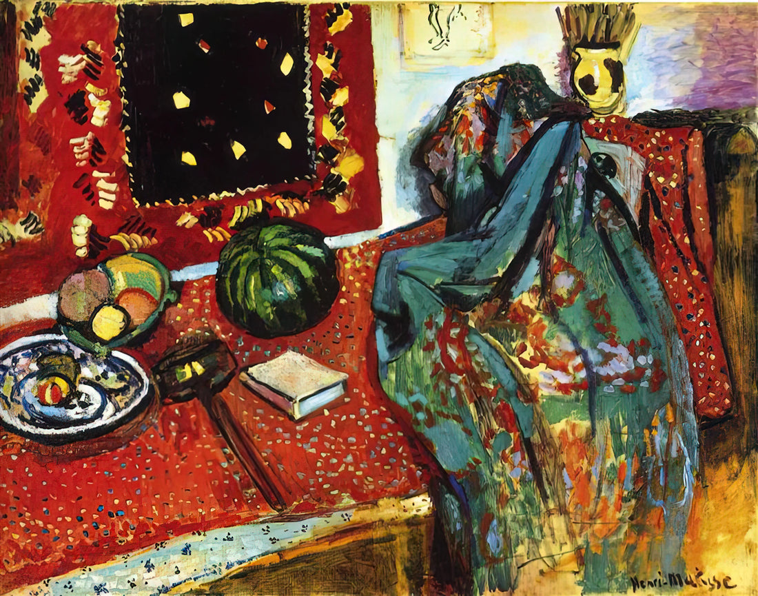 Matisse Cutout Pink Orange Poster: The Vibrant Legacy of a Modern Master - STILL LIFE WITH A RED RUG 1906 by Henri Matisse