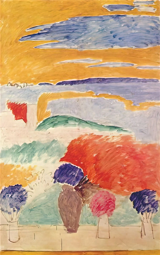 Matisse Illustrations: The Master's Graphic Genius Beyond Color - OPEN WINDOW AT TANGIER 1913 by Henri Matisse