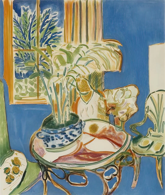 Matisse Le Buisson: Unveiling the Master's Luminous Landscapes - BLUE INTERIOR 1947 by Henri Matisse