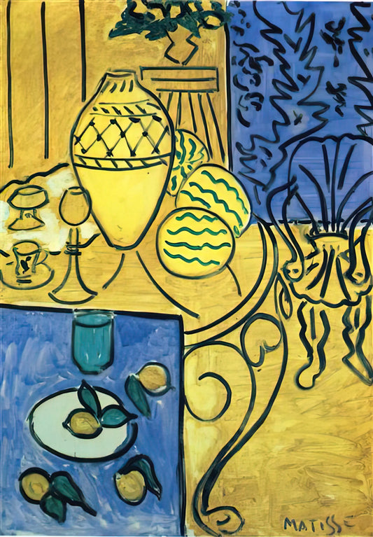 Matisse Noël: The Joyful, Spiritual Christmas Masterpiece by Henri Matisse - INTERIOR IN YELLOW 1946 by Henri Matisse
