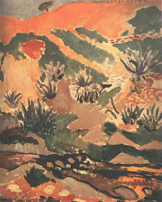 Matisse Scissor Art: The Revolutionary Cut-Outs That Redefined Modern Art - LANDSCAPE WITH BROOK BROOK WITH ALOES 1907 by Henri Matisse