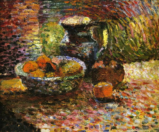Matisse The Open Window Print: A Portal to Fauvist Color and Artistic Revolution - STILL LIFE WITH PITCHER AND FRUIT by Henri Matisse