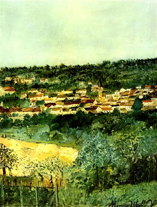 Maurice Utrillo Framed Canvas Print: A Curated Guide to Collecting Montmartre's Iconic Scenes - VIEW OF MONTMAGNY by Maurice Utrillo