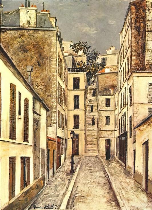 Maurice Utrillo Lithographs: The Poetic Streets of Montmartre in Print - THE PASSAGE THE DEAD END by Maurice Utrillo