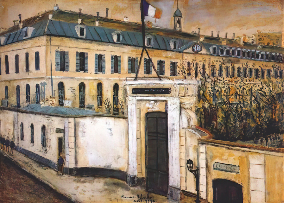Maurice Utrillo Prints: Understanding Their Value, Rarity, and Collectibility - MILITARY HOSPITAL by Maurice Utrillo