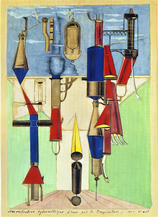 Max Ernst Framed Canvas Print: A Surrealist Masterpiece for Your Collection - Hydrometric Demonstration by Max Ernst