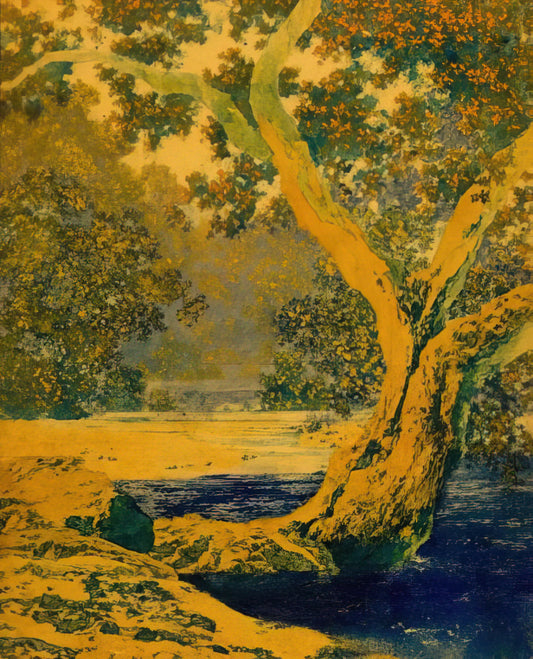 Maxfield Frederick Parrish: The Master of Luminous Fantasy and American Illustration - Study for Autumn Brook by Maxfield Parrish
