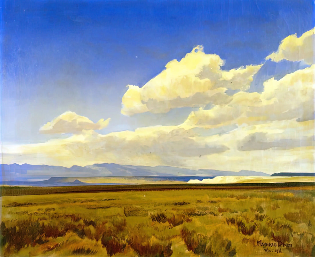Maynard Dixon Brushed Aluminum Print: The Modern Collector's Guide to Western Art - WIND OF WYOMING 1936 by Maynard Dixon