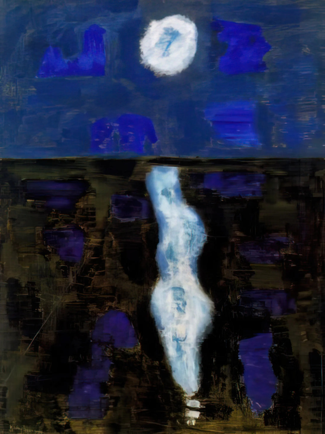 Milton Avery Self Portrait: A Window into the Artist's Quiet Genius - White Moon - 1957 by Milton Avery