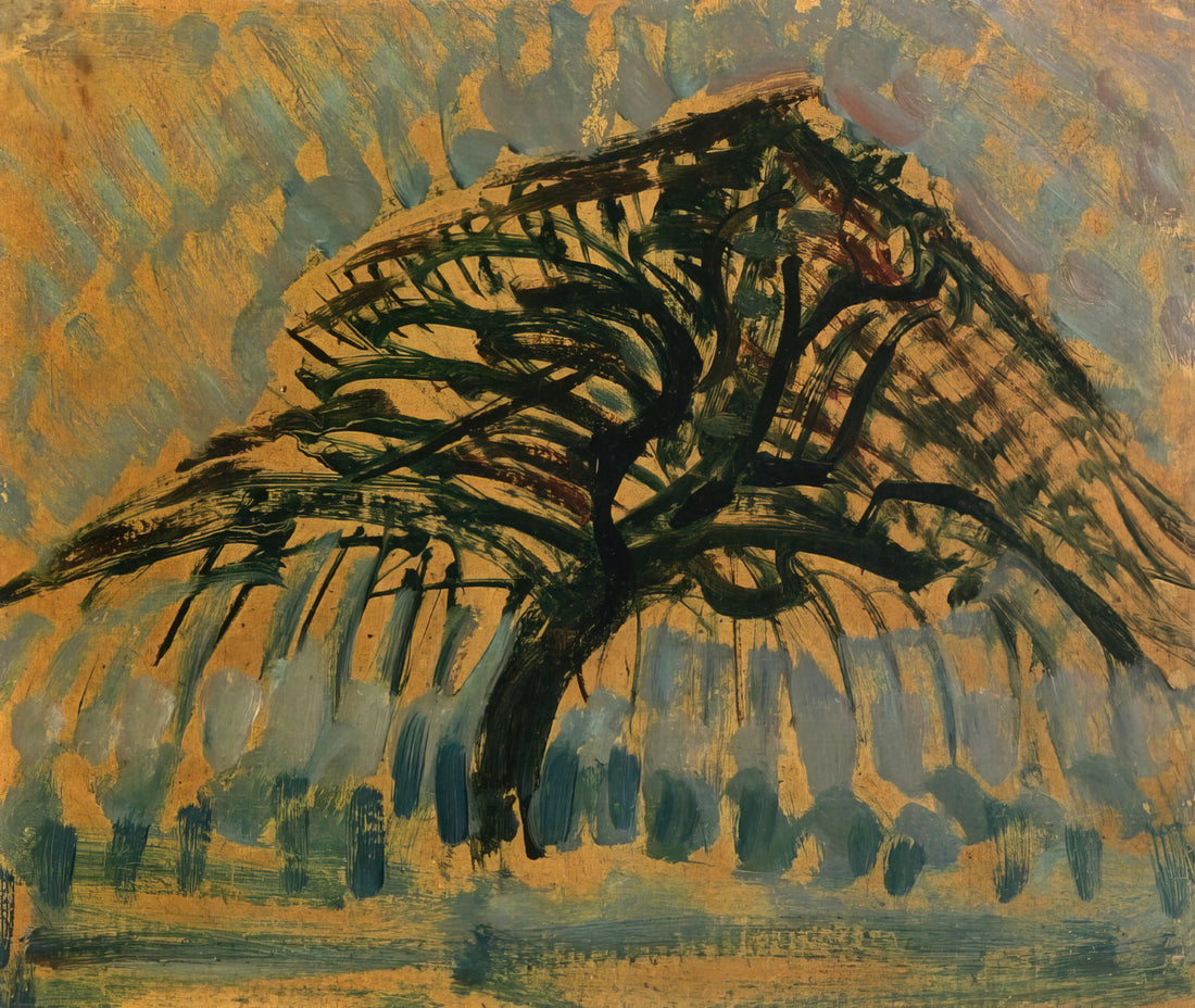 Mondrian Print: The Timeless Appeal of Piet Mondrian's Geometric Masterpieces - Study for Blue Apple Tree Series by Piet Mondrian