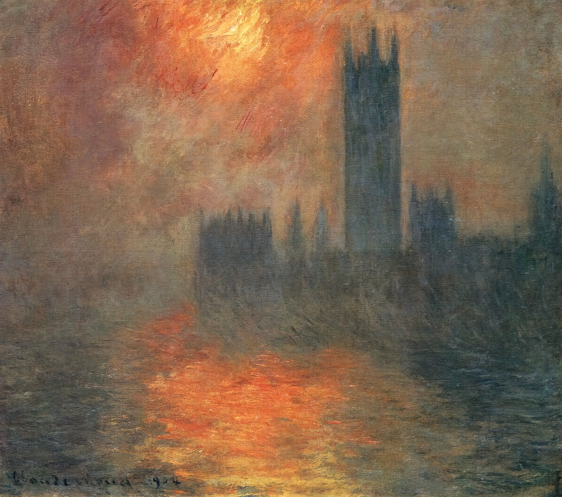 Monet Framed Art Prints: Curating Impressionist Masterpieces for Your Collection - Houses of Parliament, Sunset by claude monet
