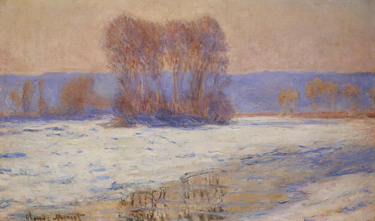 Monet Framed Art: A Curator's Guide to Displaying Impressionist Masterpieces - The Seine at Bennecourt, Winter by claude monet