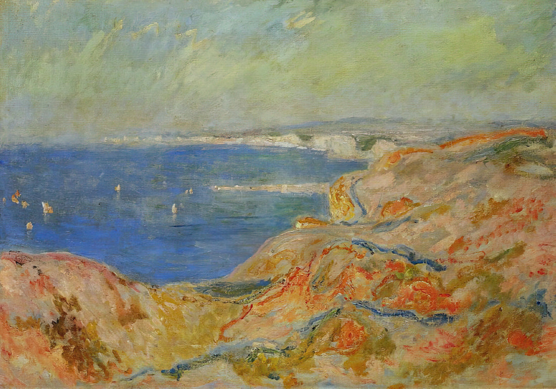 Monet Framed Paintings: A Collector's Guide to Impressionist Masterpieces - On the Cliff near Dieppe by claude monet
