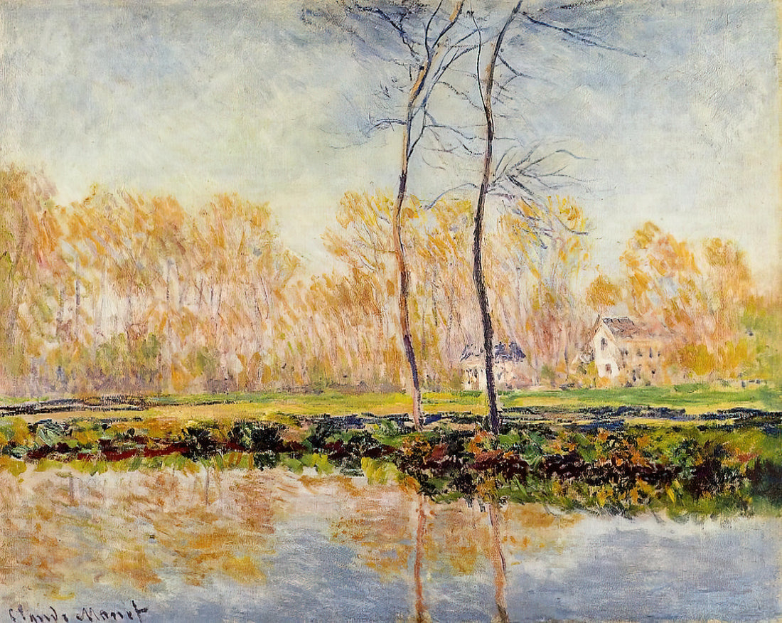 Monet Impression Sunrise Print: The Revolutionary Masterpiece That Defined a Movement - The Banks of the River Epte at Giverny by claude monet