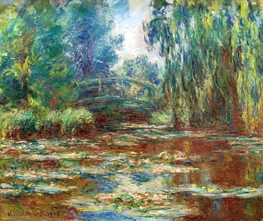 Monet Reproductions on Canvas: A Guide to Museum-Quality Art Prints - Water Lily Pond and Bridge by claude monet