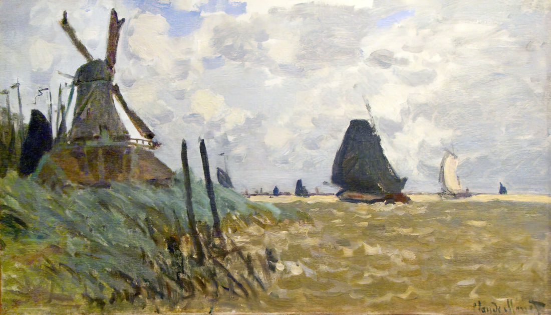 Monet & Givenchy: When Impressionist Art Meets Haute Couture - Windmill near Zaandam by claude monet