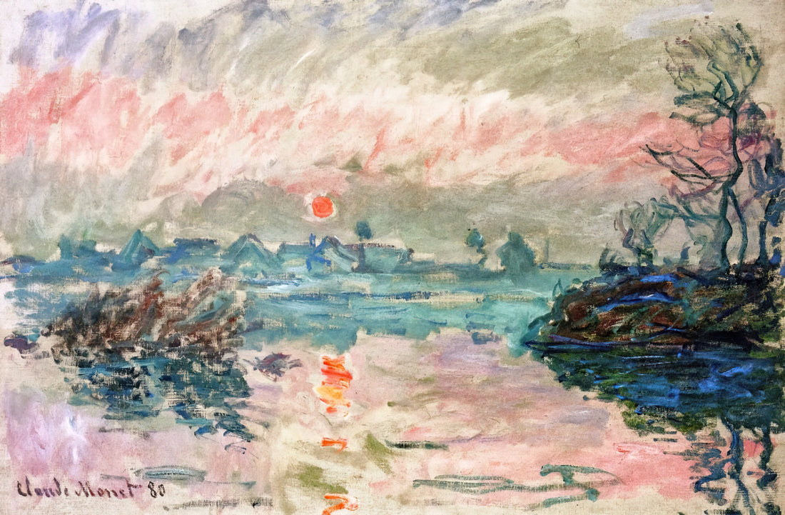 Monet in His Studio: The Private World Behind the Public Masterpieces - Sunset at Lavacourt by claude monet