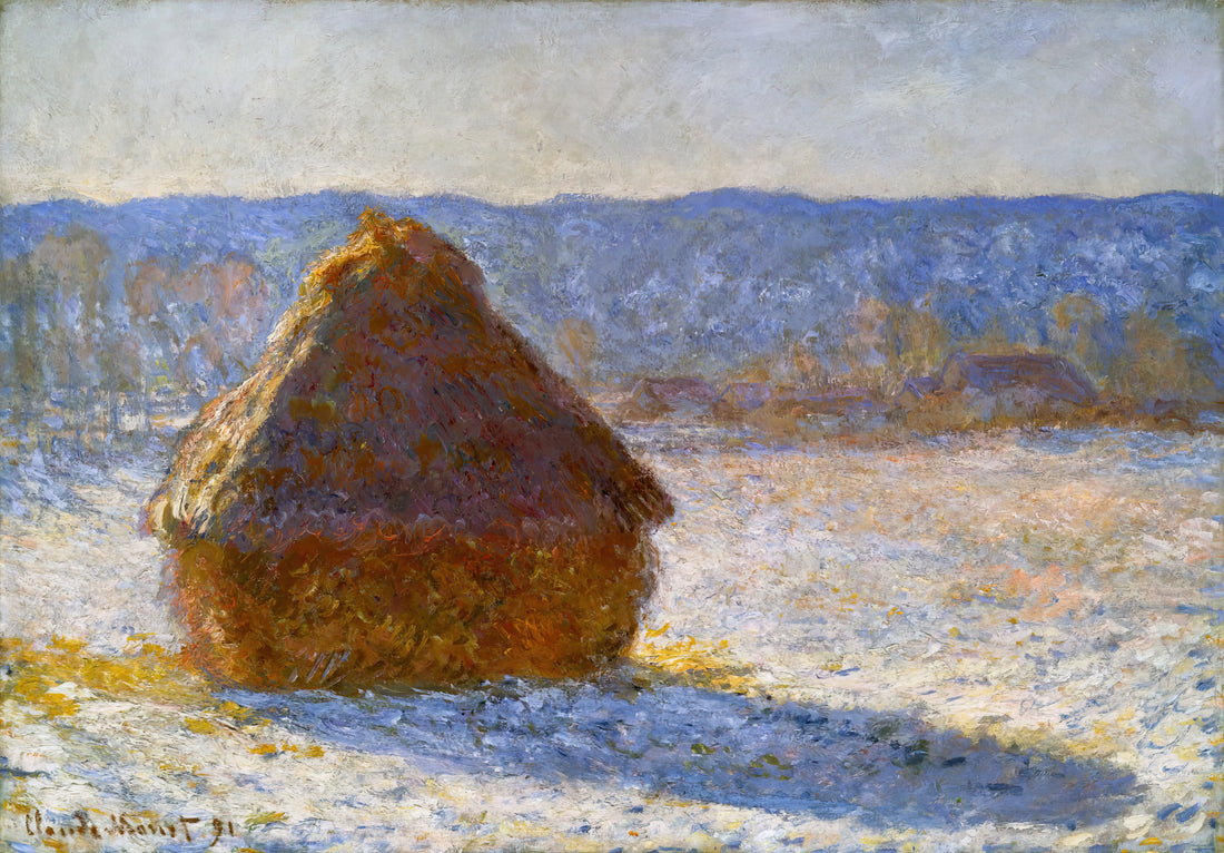 Monet's Tuileries: A Revolutionary Vision of Parisian Gardens and Light - Grainstack, Snow Effect, Morning by claude monet