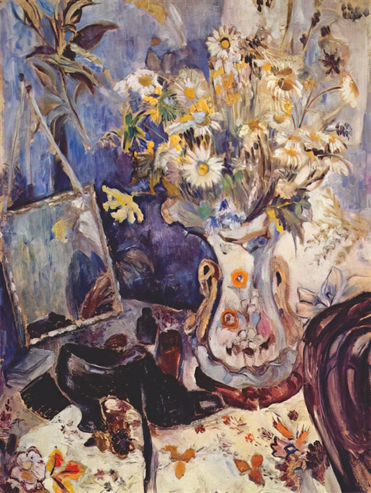 Natalia Goncharova and the Ballet Russes: A Revolutionary Fusion of Art and Dance - Still life with shoe and mirror - 1906 by Natalia Goncharova