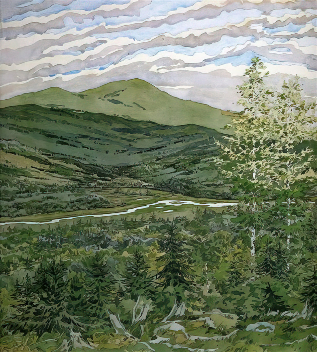 Neil Welliver Reproductions: Preserving the Legacy of an American Landscape Master - Briggs Meadow - 1977 by Neil Welliver