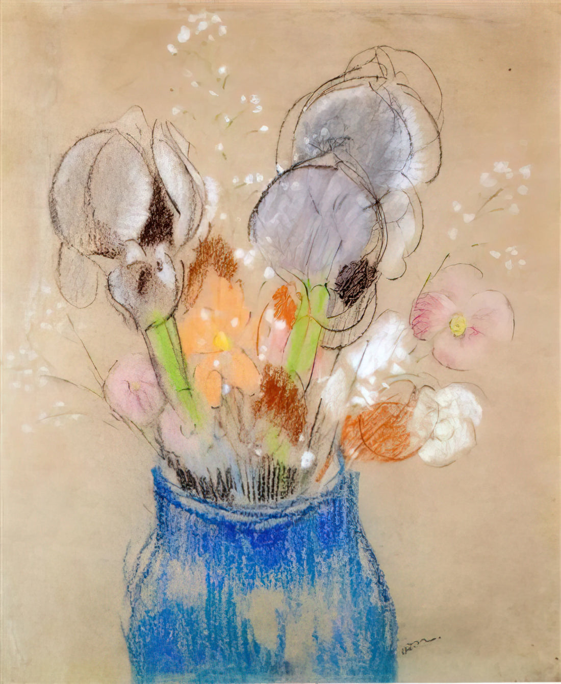 Odilon Redon: The Master of Symbolism and the Photographic Gaze - BOUQUET OF FLOWERS 4 by Odilon Redon
