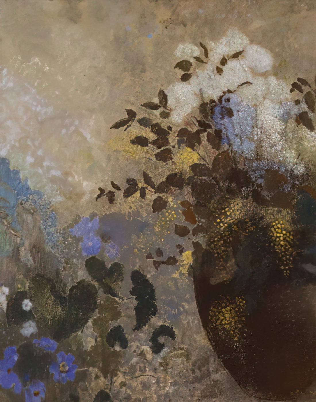 Odilon Redon: The Visionary Symbolist Who Bridged Dreams and Reality - FLOWERS IN A BLACK VASE by Odilon Redon