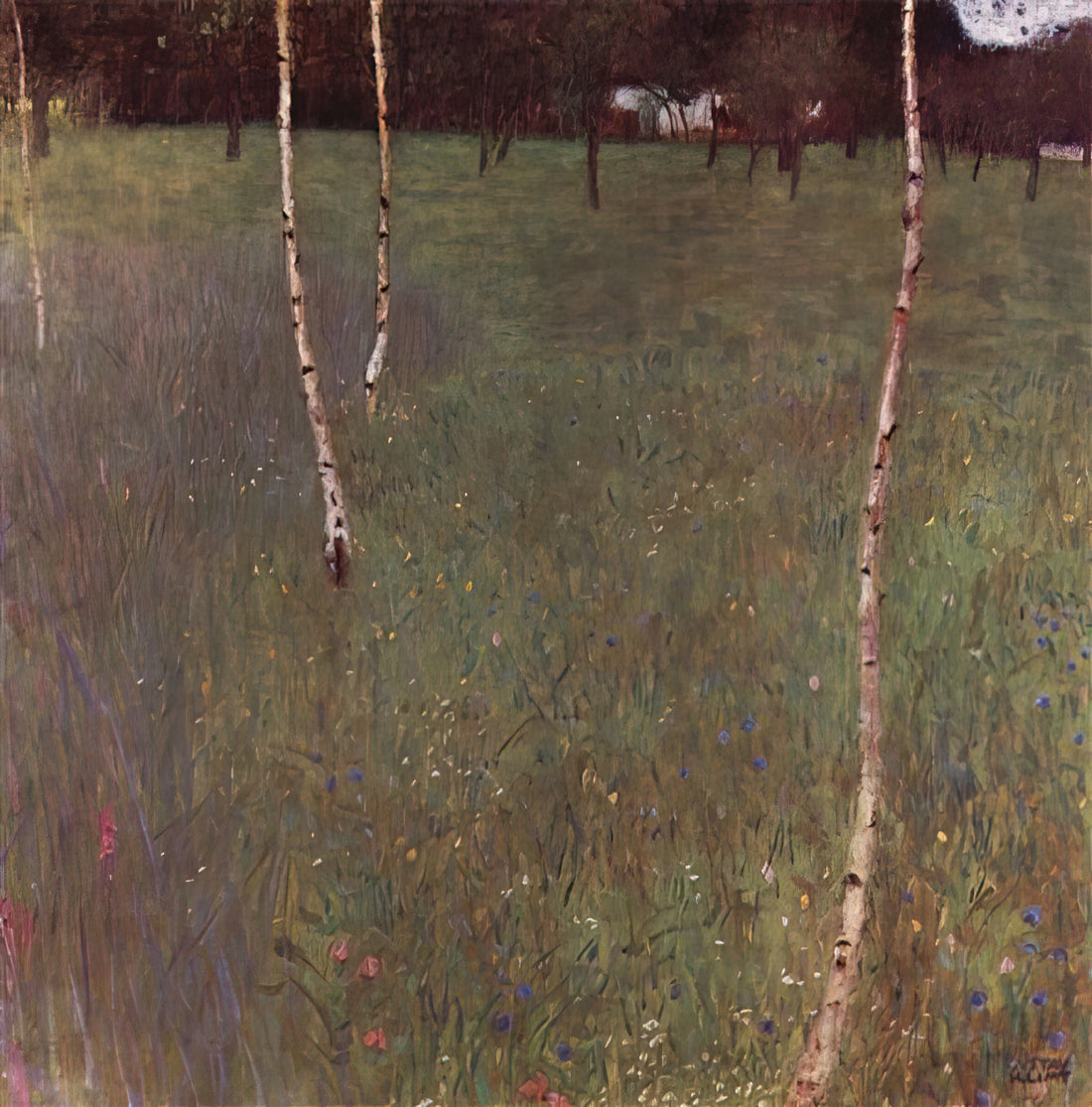 Ondine Klimt: The Enchanting Water Nymph in Gustav Klimt's Symbolist Universe - FARMHOUSES WITH BIRCH TREES by Gustav Klimt