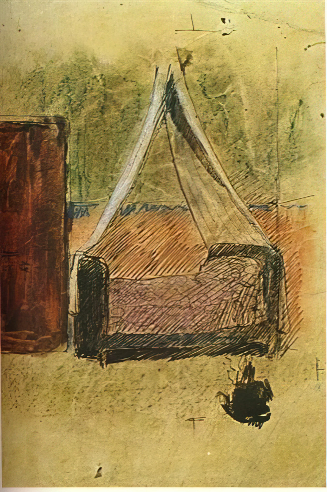 Original Lithograph Picasso: A Collector's Guide to Authenticity, Value & Artistic Significance - Bed with mosquito nets by Pablo Picasso