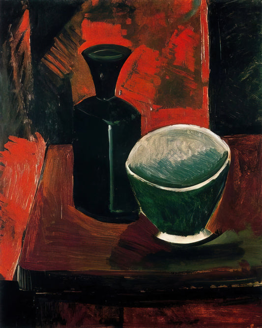 Pablo Picasso and Franco: The Artist's Complex Relationship with Spanish Politics - Green Pan and Black Bottle - 1908 by Pablo Picasso