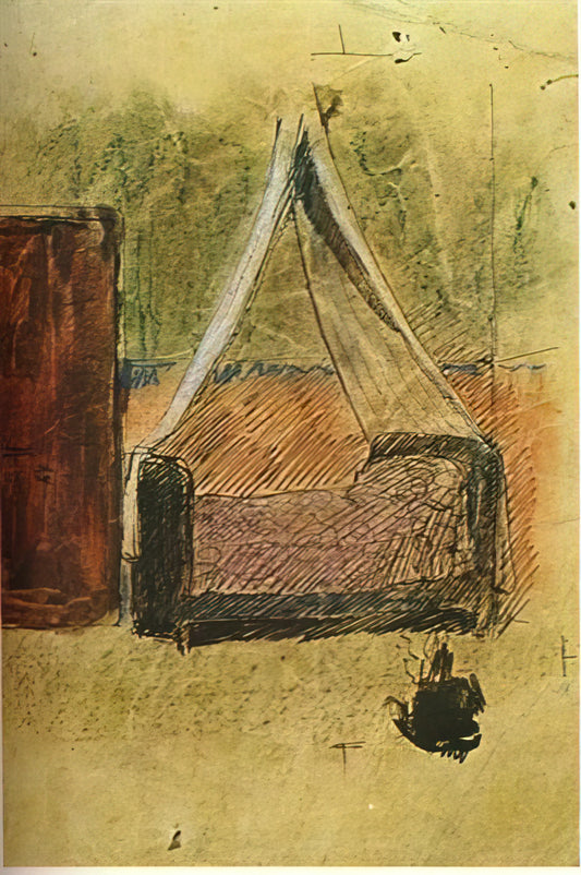 Pablo Picasso and Vincent van Gogh: A Comparative Study of Two Revolutionary Artists - Bed with mosquito nets by Pablo Picasso