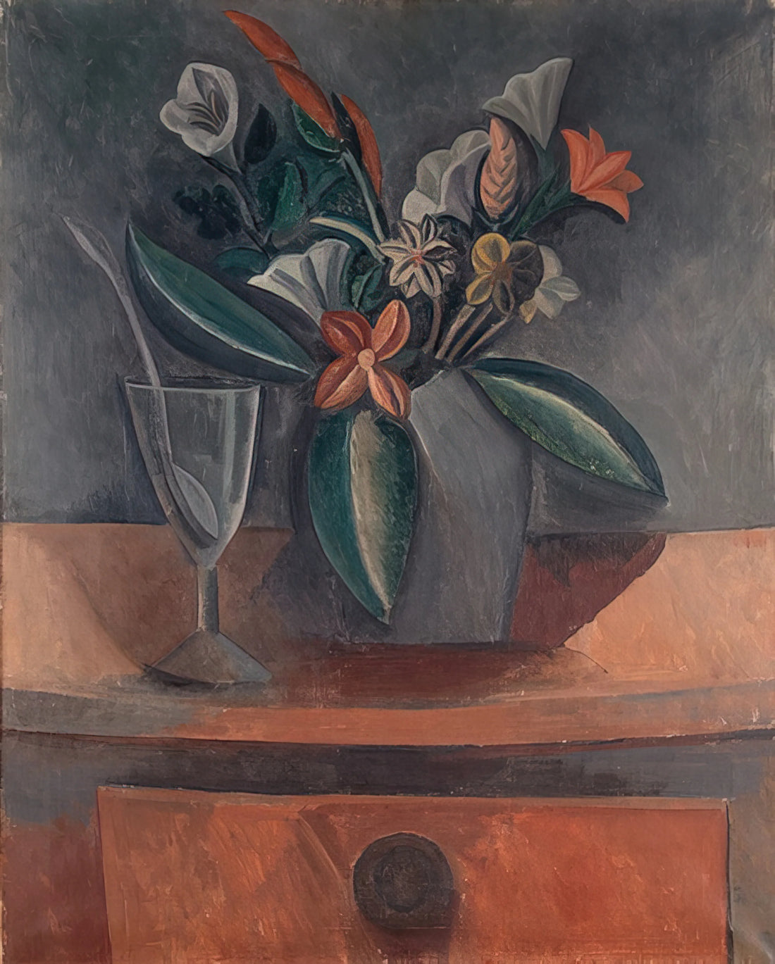 Pablo Picasso: A Retrospective of Genius, Innovation, and Enduring Influence - Flowers in a Grey Jar - 1908 by Pablo Picasso