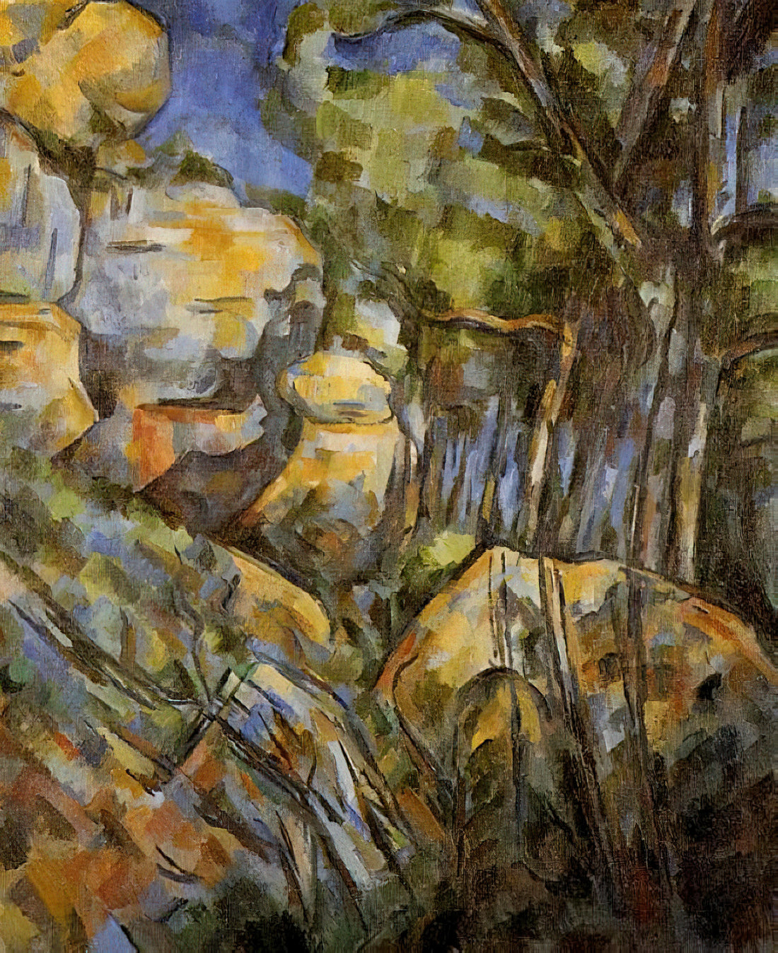 Paul Cézanne Fruit Painting: The Revolutionary Still Life That Changed Modern Art - Rocks near the Caves below the Chateau Noir by Paul Cézanne