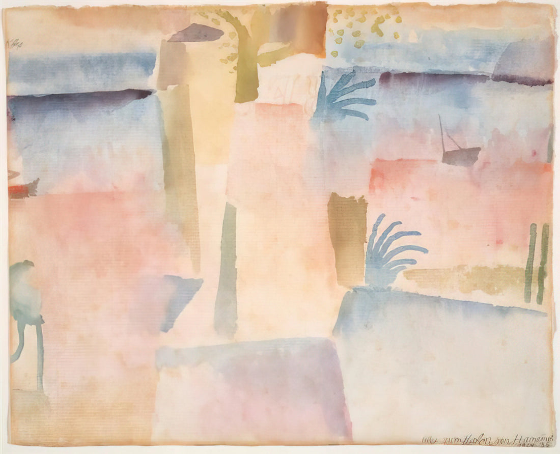Paul Klee Canvas: A Curator's Guide to the Artist's Vision in Print - VIEW TOWARDS THE PORT OF HAMMAMET 1914 by Paul Klee