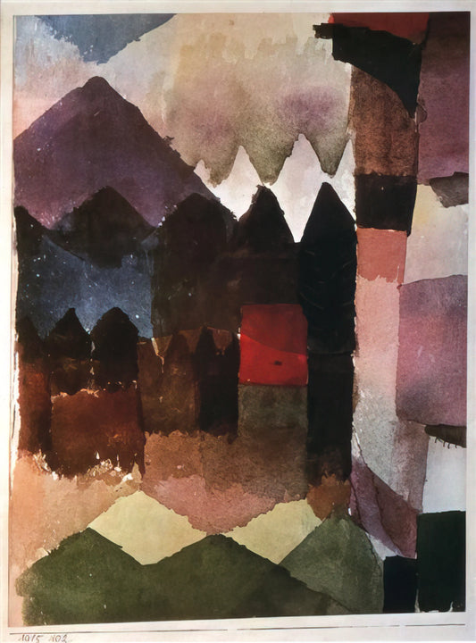 Paul Klee Watercolor: The Delicate Alchemy of a Modern Master - HAIRDRYER IN MARC S GARDEN 1915 by Paul Klee