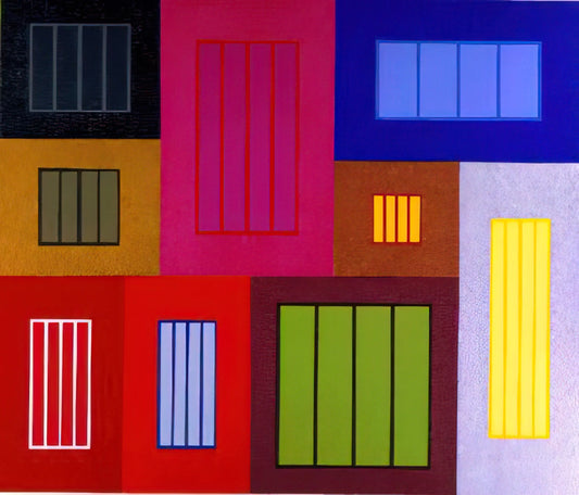 Peter Halley Art: A Critical Exploration of the Neo-Geometric Pioneer - The Time Machine - 2002 by Peter Halley