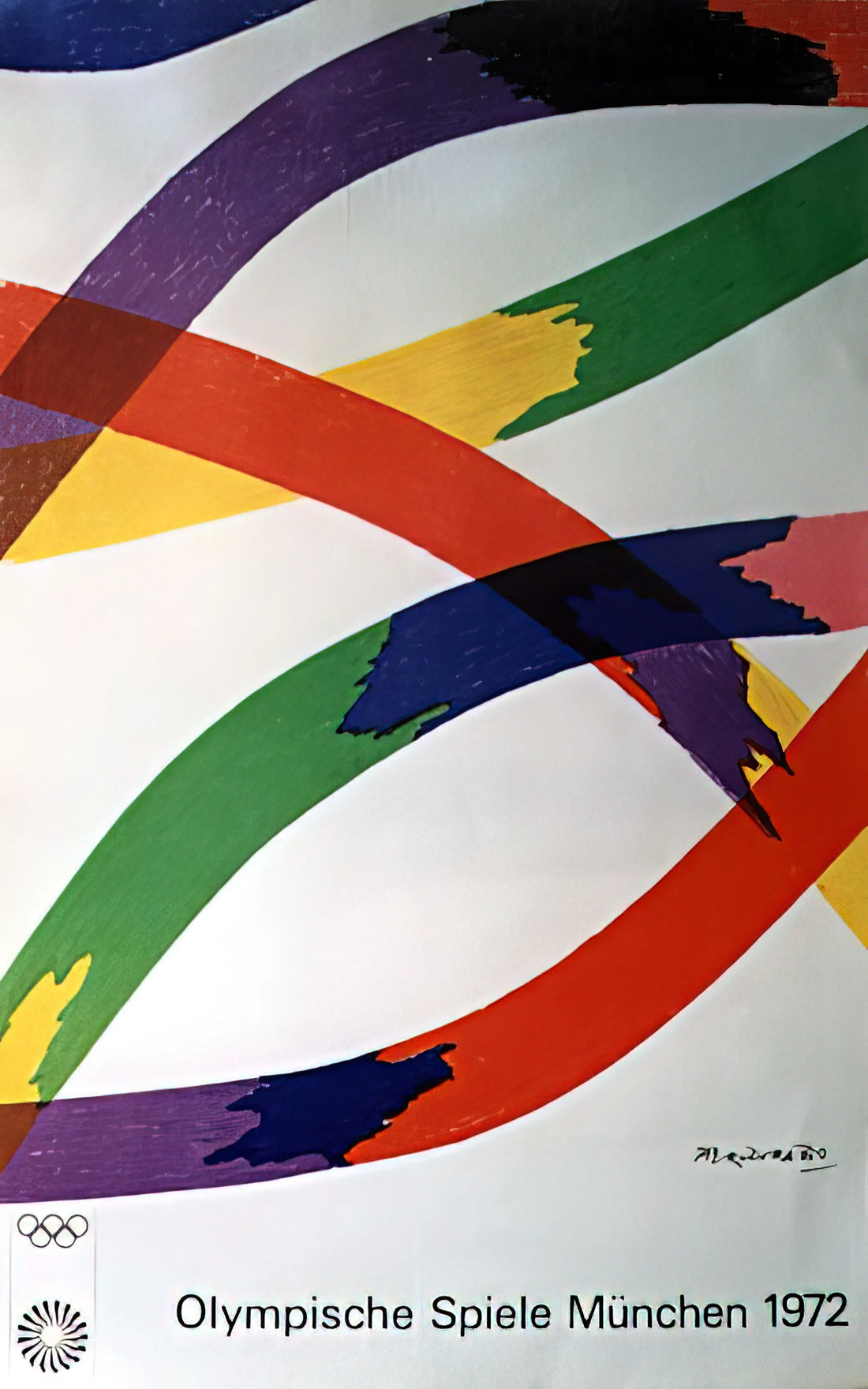 Piero Dorazio: The Maestro of Lyrical Abstraction and Chromatic Harmony - Munich Olympic Games Poster - 1972 by Piero Dorazio