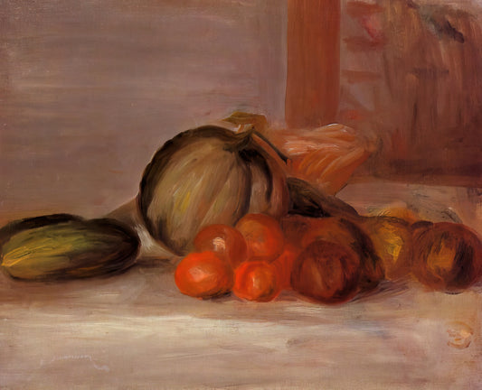 Pierre-Auguste Renoir: The Master of Light, Color, and Joyful Impressionism - Still Life with Melon by Pierre-Auguste Renoir