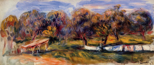 Pierre-Auguste Renoir's Les Parapluies: A Masterpiece of Impressionist Narrative - Landscape with Orchard by Pierre-Auguste Renoir