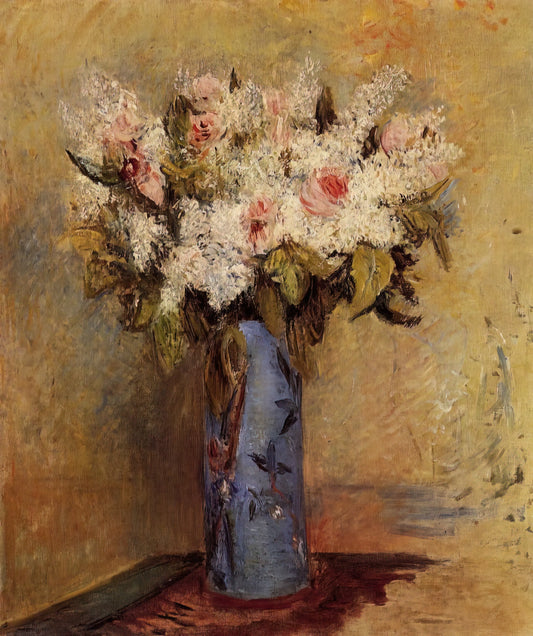 Pierre-Auguste Renoir's Luncheon of the Boating Party (1881): A Masterpiece of Impressionist Joy - Vase of Lilacs and Roses by Pierre-Auguste Renoir